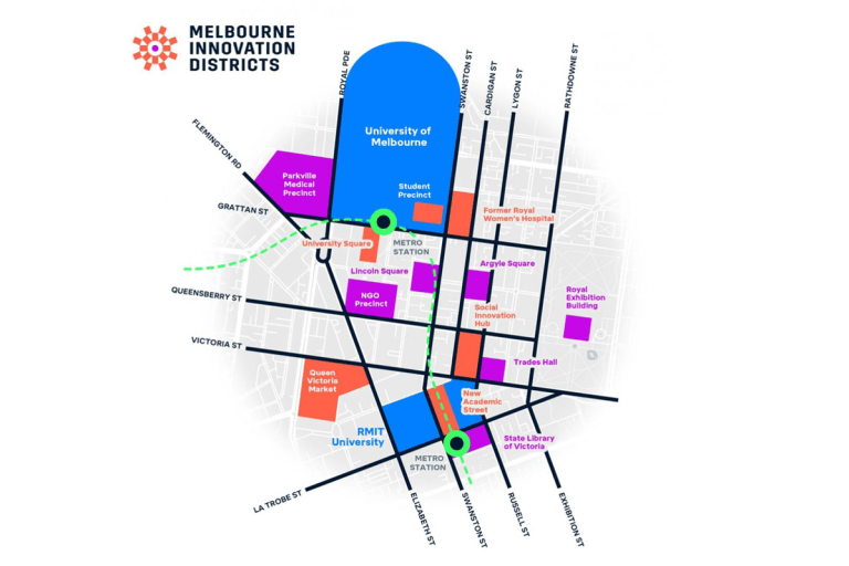 Map of Melbourne Innovation District